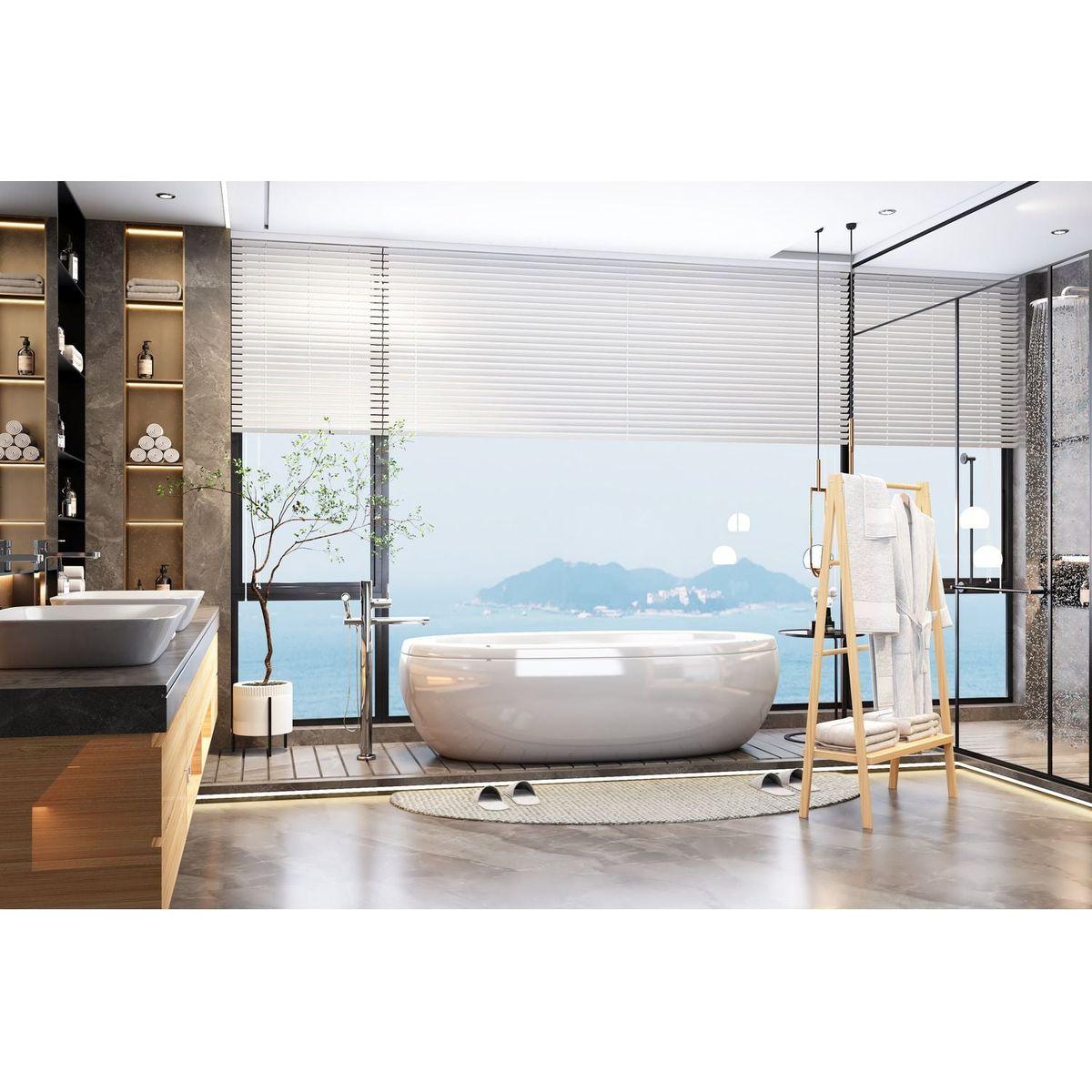 Bamboo Ladder Towel Rack with Storage Shelf