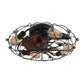 Low Profile Caged Ceiling Fan with Lights Remote Control, Embedded modern industrial ceiling fan