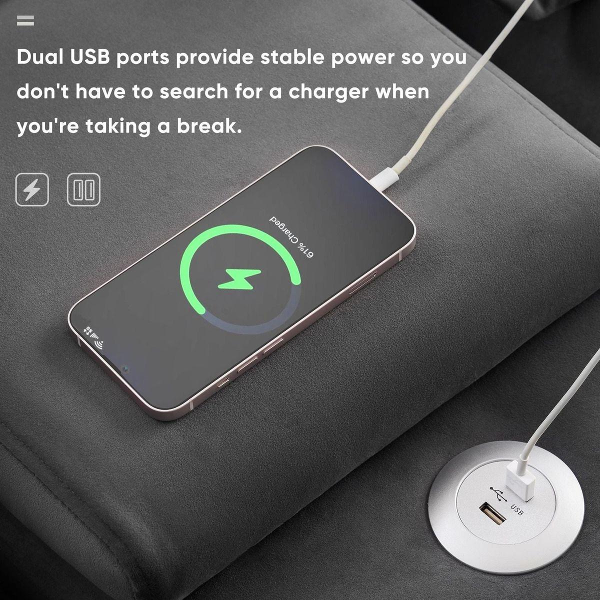 123x55" Modern U-shaped Sofa with Console,Cupholders and USB Ports,6-seat Upholstered Symmetrical Indoor Furniture,Sleeper Couch Set with Chaise for Living Room,Apartment,2 Colors