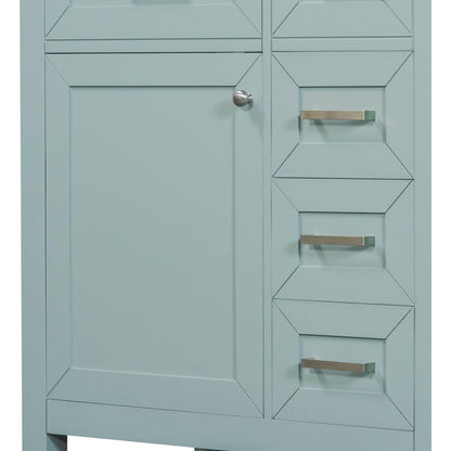 30" Bathroom Vanity without Sink, Cabinet Base Only, Bathroom Cabinet with Drawers, Solid Frame and MDF Board, Green