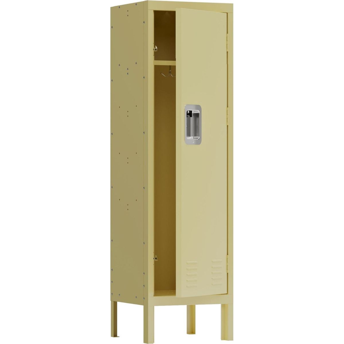 1 Door Tall Single Metal Locker-Retro Style Storage Cabinet--Industrial Furniture--For Living Room/Bedroom/Storage Room/Gym/School--Yellow