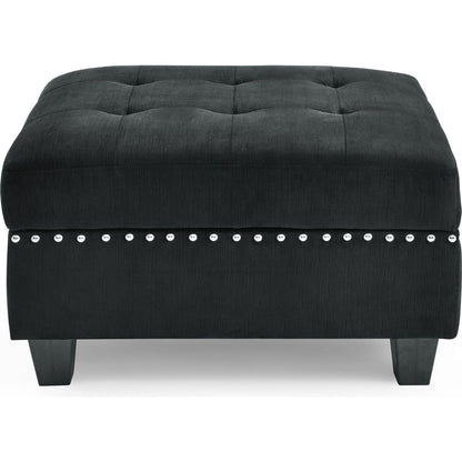 U shape Modular Sectional Sofa,DIY Combination,includes Four Single Chair and Two Corner,Black Velvet.