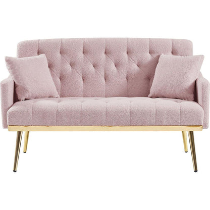 PINK TEDDY FABRIC 2 SEATER SOFA