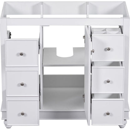 [Cabinet Only] 36" White Bathroom vanity(Sink not included)