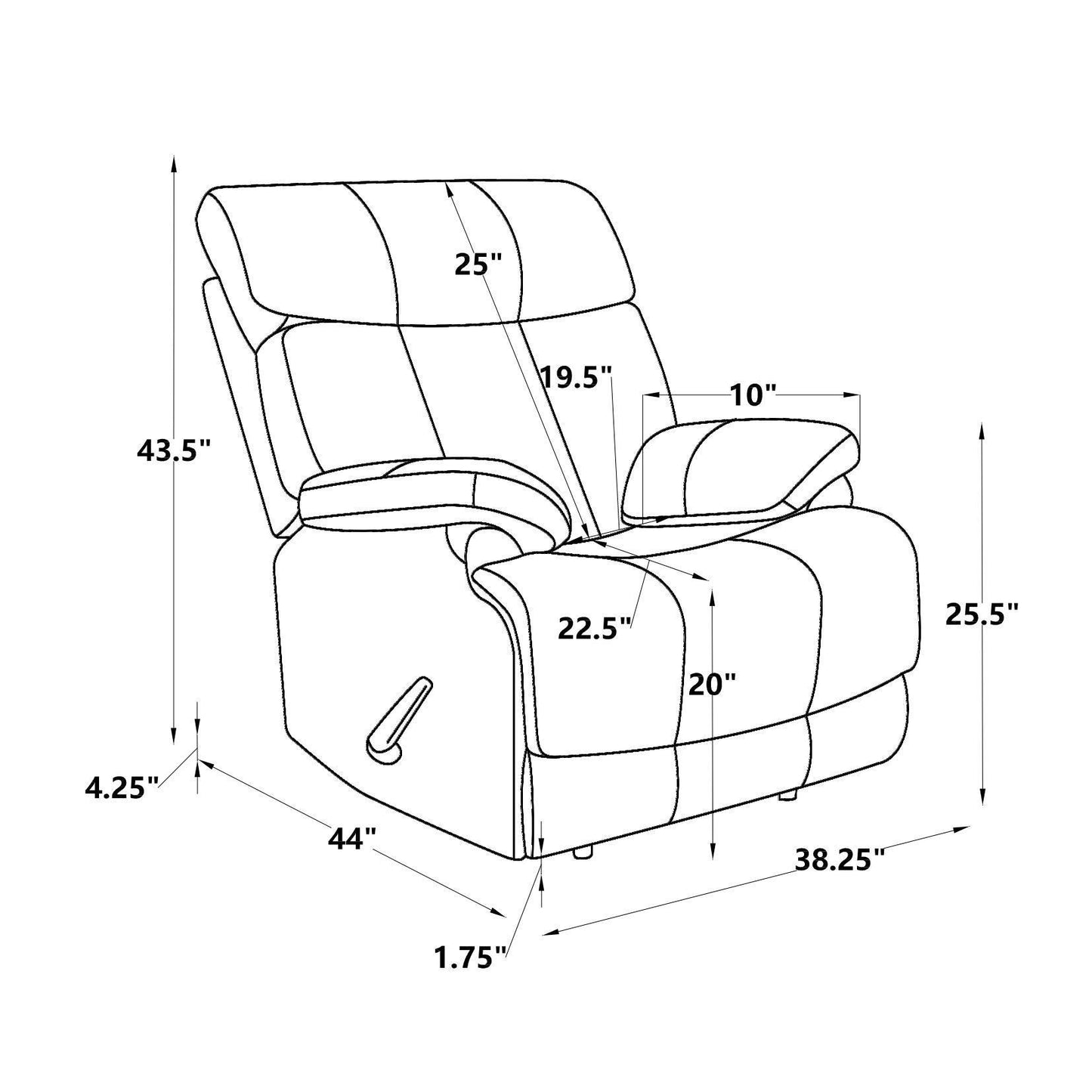 Prague Faux Leather Mannual Recliner