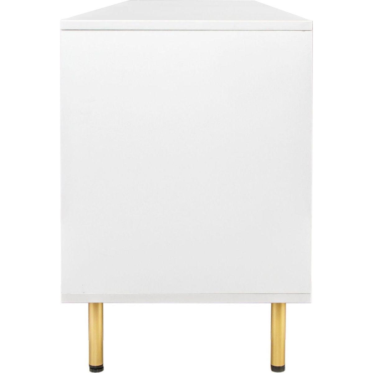 Modern warm white TV cabinet for 80 inch TV Stands, for Living Room Bedroom