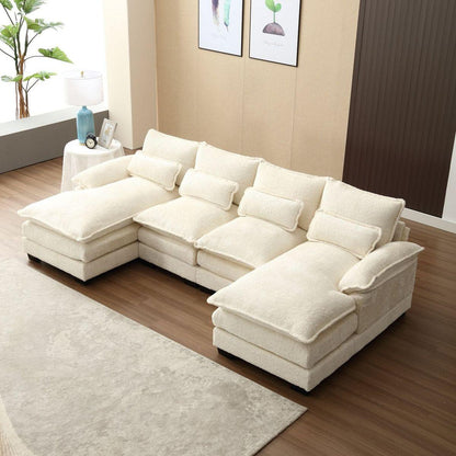 Modern Large chenille Fabric U-Shape Sectional Sofa