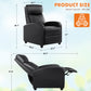 Recliner Chair for Living Room Massage PU Leather Recliner Sofa Home Theater Seating with Lumbar Support