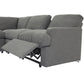 104" Power Recliner Corner Sofa Home Theater Reclining Sofa Sectional Couches with Storage Box, Cup Holders, USB Ports and Power Socket for Living Room, Dark Grey