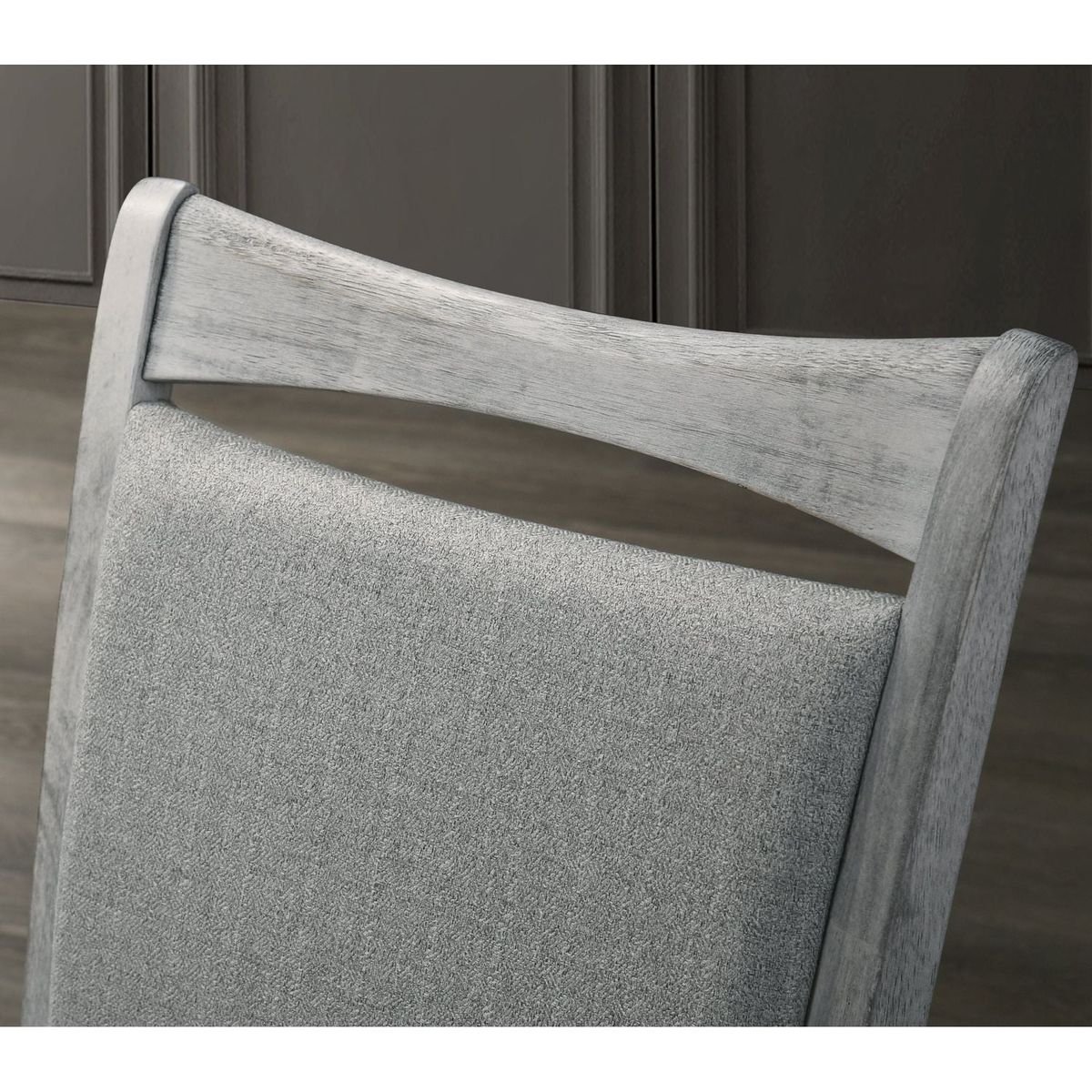 Salines Upholstered Turned Leg Dining Chairs, Set of 2, Rustic White