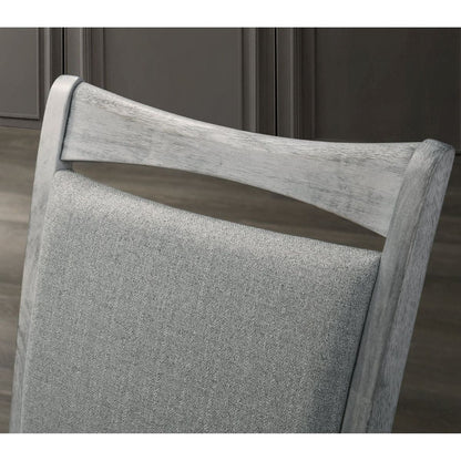 Salines Upholstered Turned Leg Dining Chairs, Set of 2, Rustic White