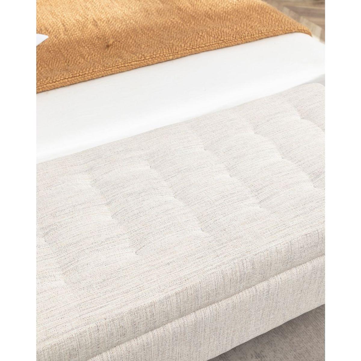 Storage Bench with Storage Bench for Bedroom End of Bed Bench Foot of Bed Bench Entryway Bench Storage Ottoman Bench 43.7" W x 18.1" D Off White Bench