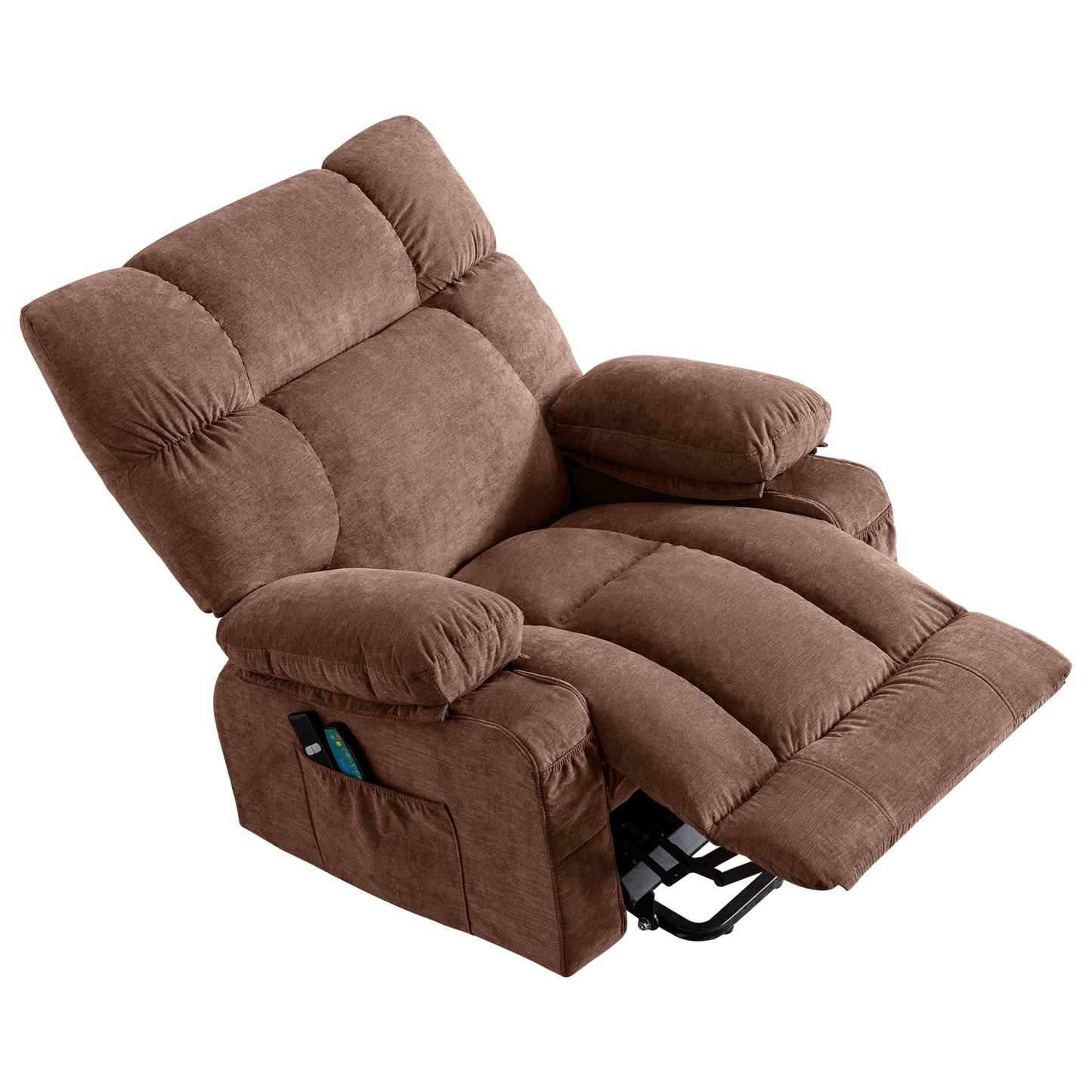 Power Lift Recliner Chair Recliners for Elderly with Heat and Massage Recliner Chair for Living Room with Infinite Position and Side Pocket,USB Charge Port,BROWN