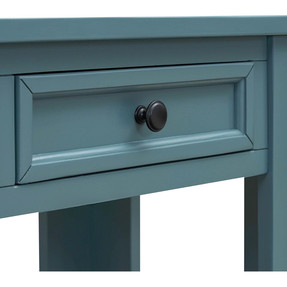 Console Table/Sofa Table with Storage Drawers and Bottom Shelf for Entryway Hallway(Dark Blue)