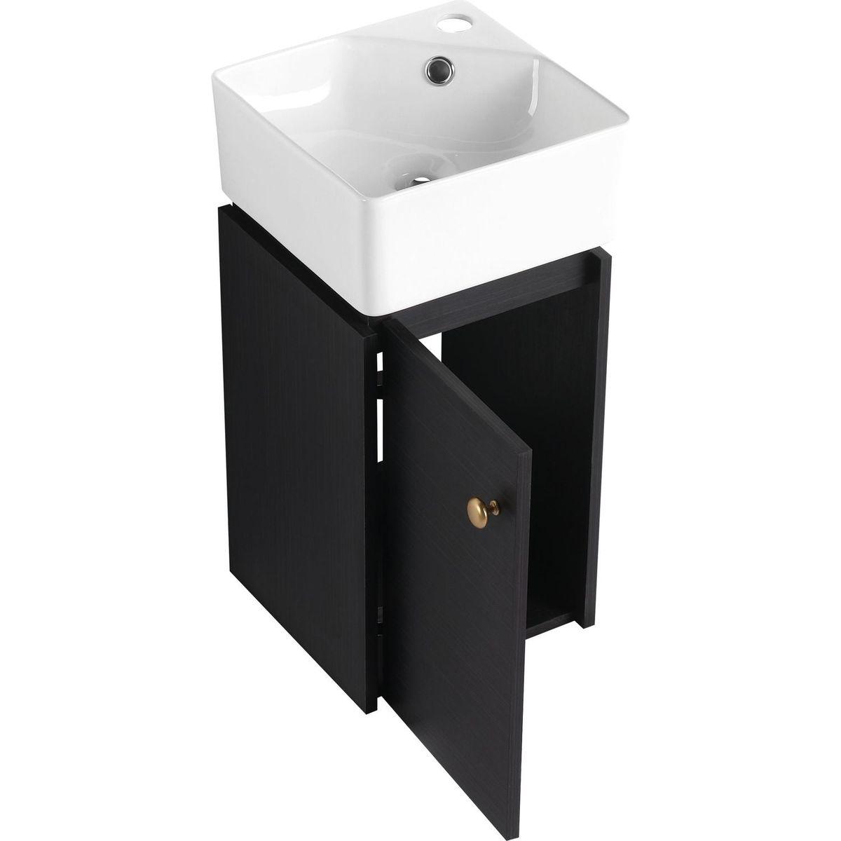 Bathroom Vanity with Sink 12 Inch for Small Bathroom, Bathroom Vanity with Soft Close Door,Small Bathroom Vanity with Sink, 12 inch L X12inch W X24.1inch H