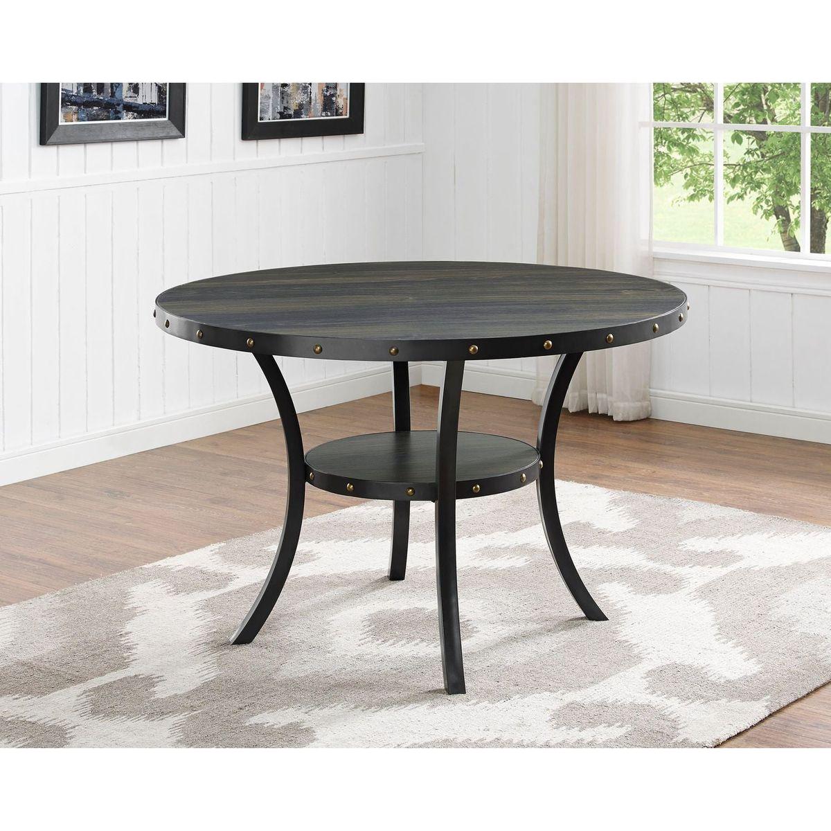 Biony Dining Collection Espresso Wood Railhead Dining Table