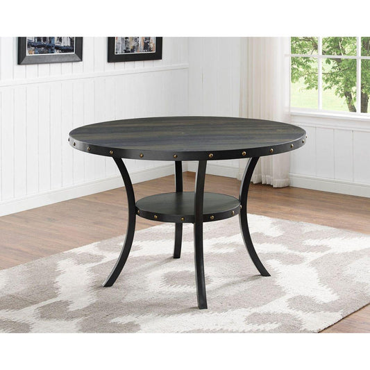 Biony Dining Collection Espresso Wood Railhead Dining Table