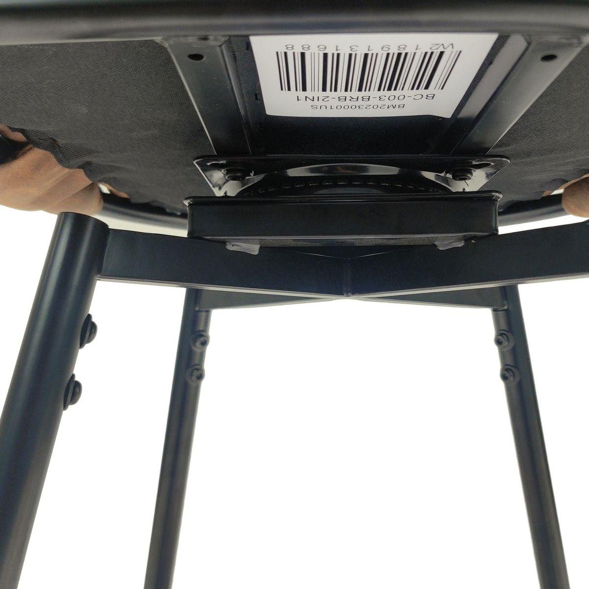 Technical Leather Woven Bar Stool Set of 2,Black legs Barstools No Adjustable Kitchen Island Chairs,360 Swivel Bar Stools Upholstered Counter Stool Arm Chairs with Back Footrest, (Tan)