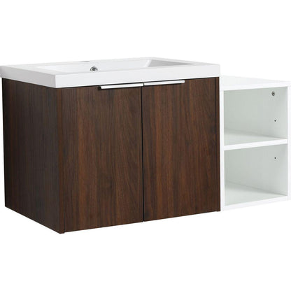 36 Inch Soft Close Doors Bathroom Vanity With Sink, A Small Storage Shelves, 24" and 12" Combination Cabinet,(KD-Packing)