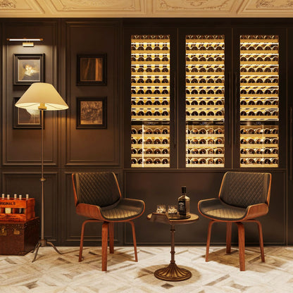 Mid-Century Modern Dining Chair - 360° Swivel(set of 2), PU Leather Upholstery, Ergonomic Design for Kitchen, Office & Dining Room