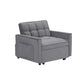 Sofa bed chair 3 in 1 convertible, recliner, single recliner, suitable for small Spaces with adjustable back black dark grey