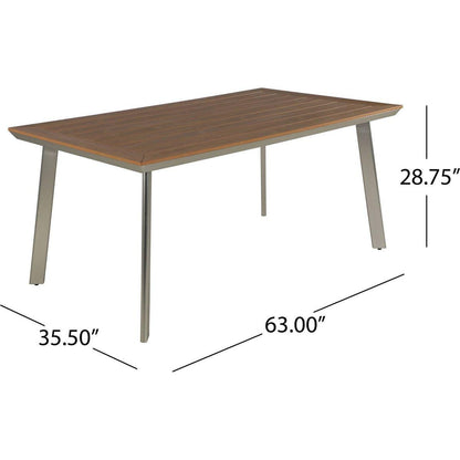 LEEDS DINING TABLE WITH FAUX WOOD TOP