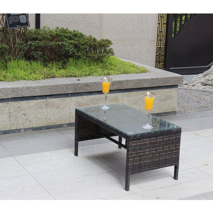 Outdoor patio Furniture 1 Coffee Table with clear tempered glass