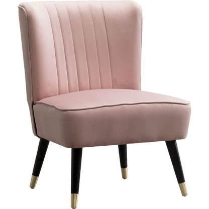 Elon Contemporary Velvet Upholstered Accent Chair, Pink