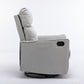 Cotton Linen Fabric Swivel Rocking Chair Glider Rocker Recliner Nursery Chair With Adjustable Back And Footrest For Living Room Indoor,Light Gray