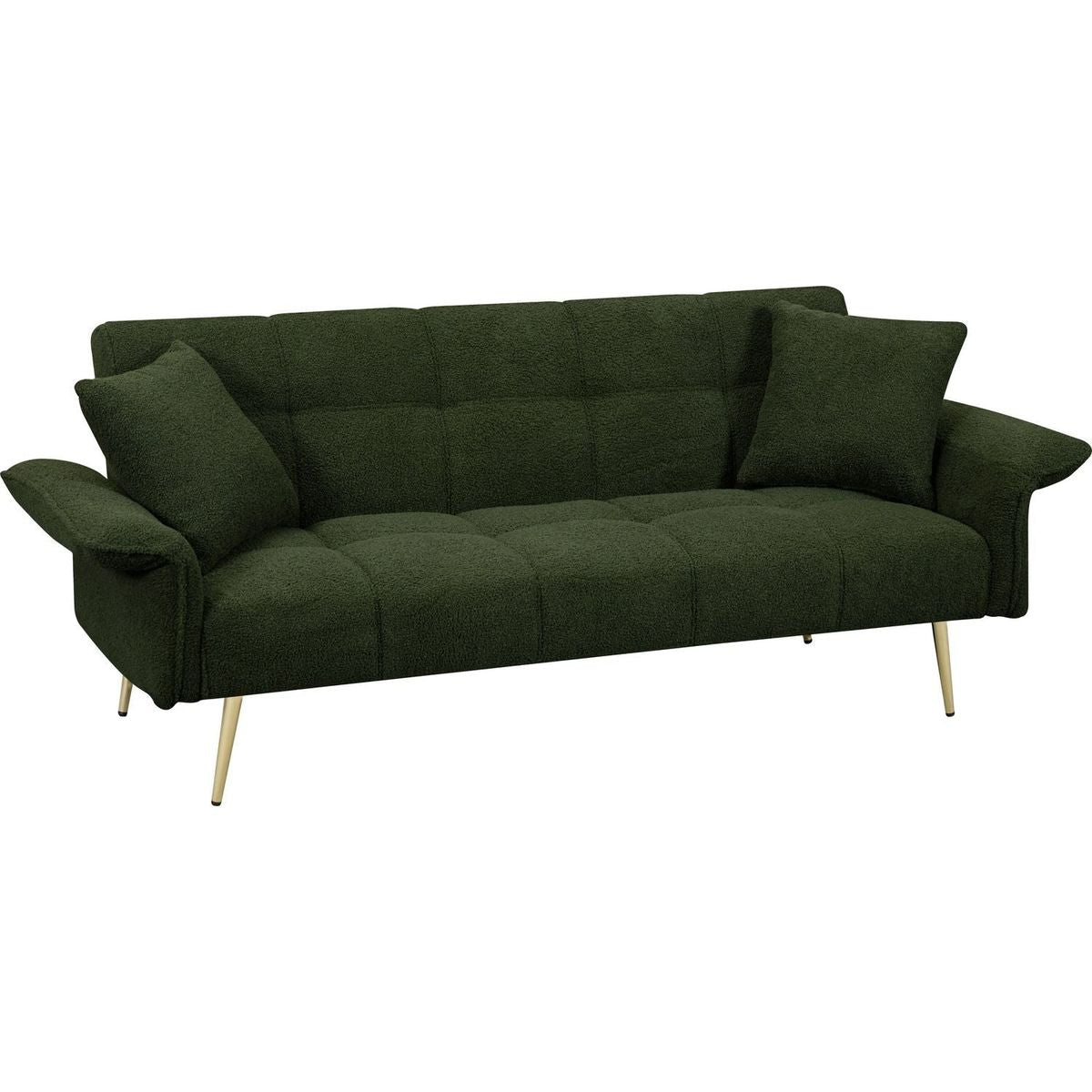 70.1 "futon sofa bed, convertible double sofa bed with folding armrests for living rooms and small Spaces