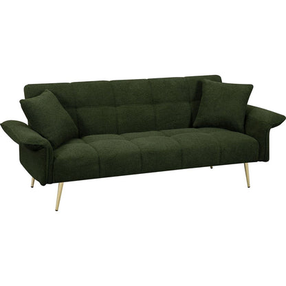 70.1 "futon sofa bed, convertible double sofa bed with folding armrests for living rooms and small Spaces
