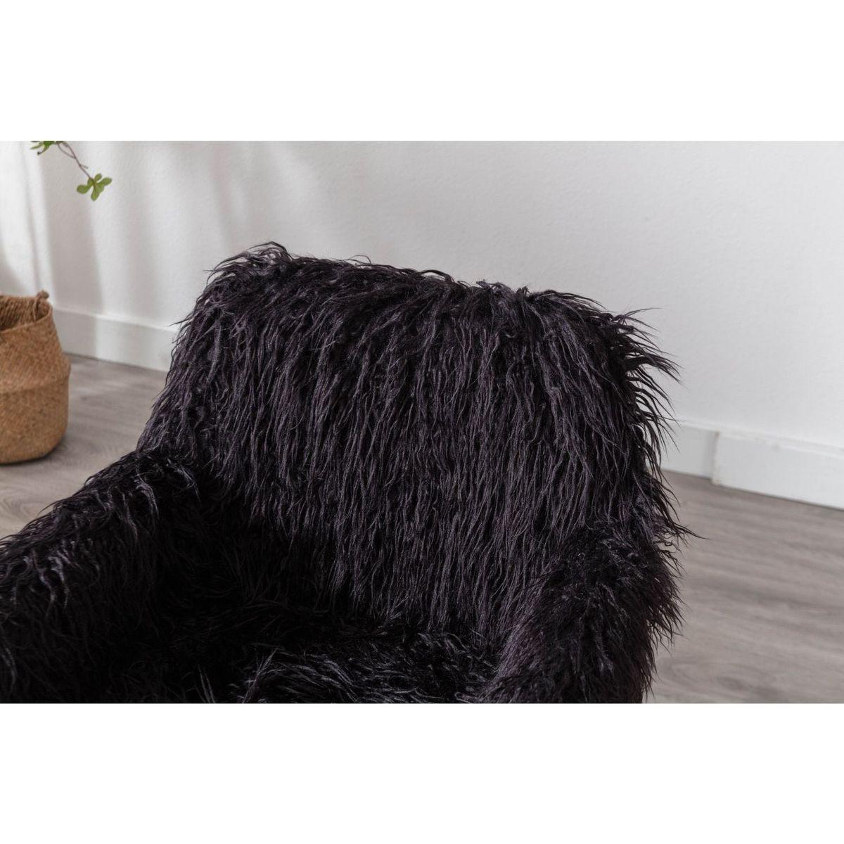 Modern Faux fur home office chair, fluffy chair for girls, makeup vanity Chair with Gold Plating Base