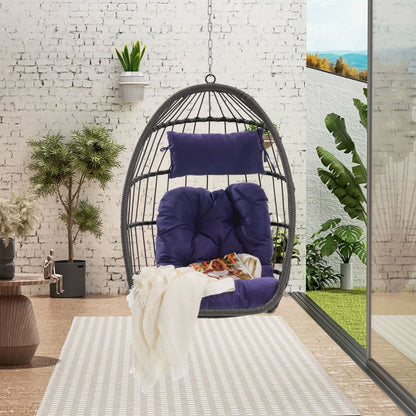 Outdoor Garden Rattan Egg Swing Chair Hanging Chair PE Hang Chair