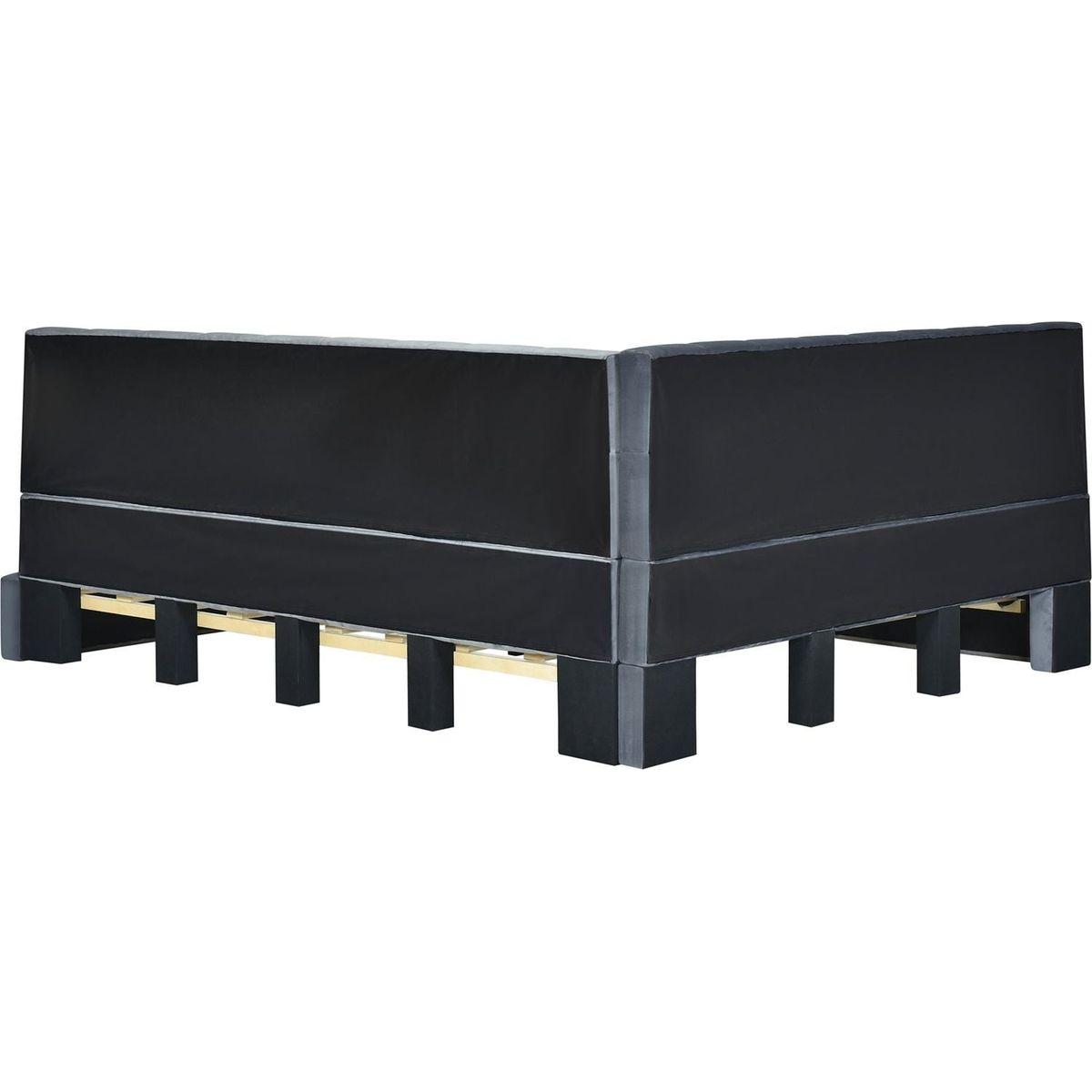 Full Size Upholstered Daybed/Sofa Bed Frame-Gray, Velvet