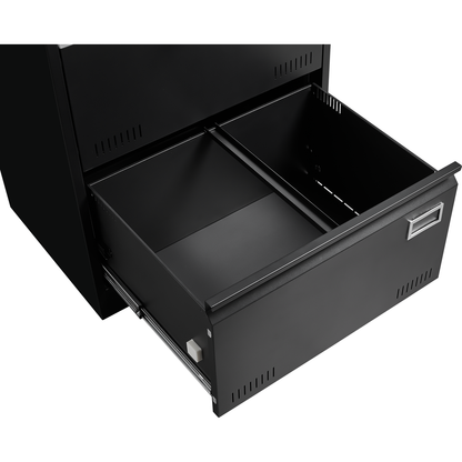 Filing Cabinet Lateral File Cabinet 3 Drawer, Blcak Locking Metal File Cabinets Three Drawer, Office Filing Cabinet with Lock Drawers for Home Office/Legal/Letter/A4/F4