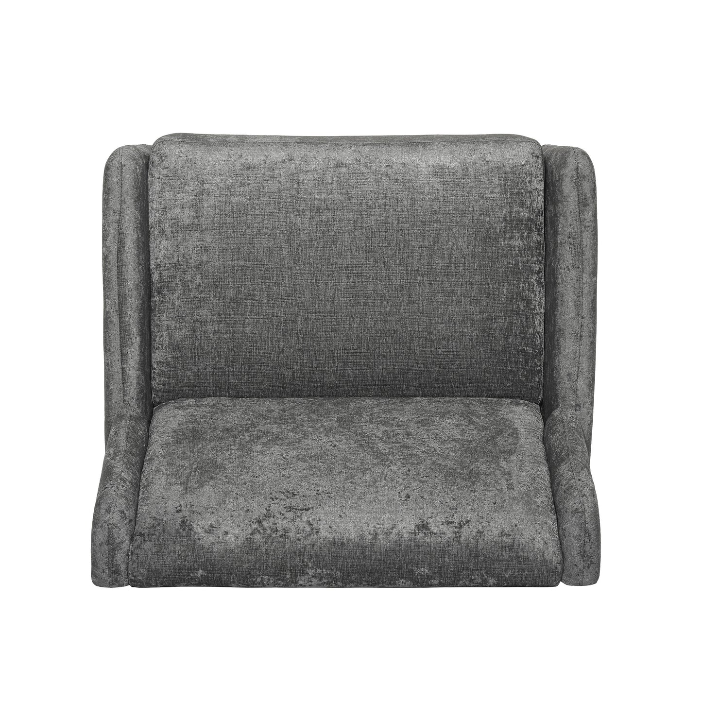 Oversized Textured Fabric Pushback Recliner, Gray and Dark Brown