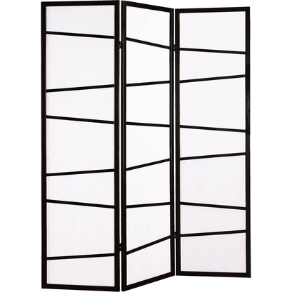 3-Panel Screen Room Divider, Black