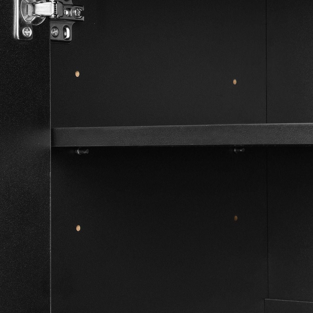 Sleek and Contemporary Shoe Cabinet with Adjustable Shelves, Minimalist Home Organizer with Solid Wood Legs, Storage Sideboard for Entryway, Living Room, Black