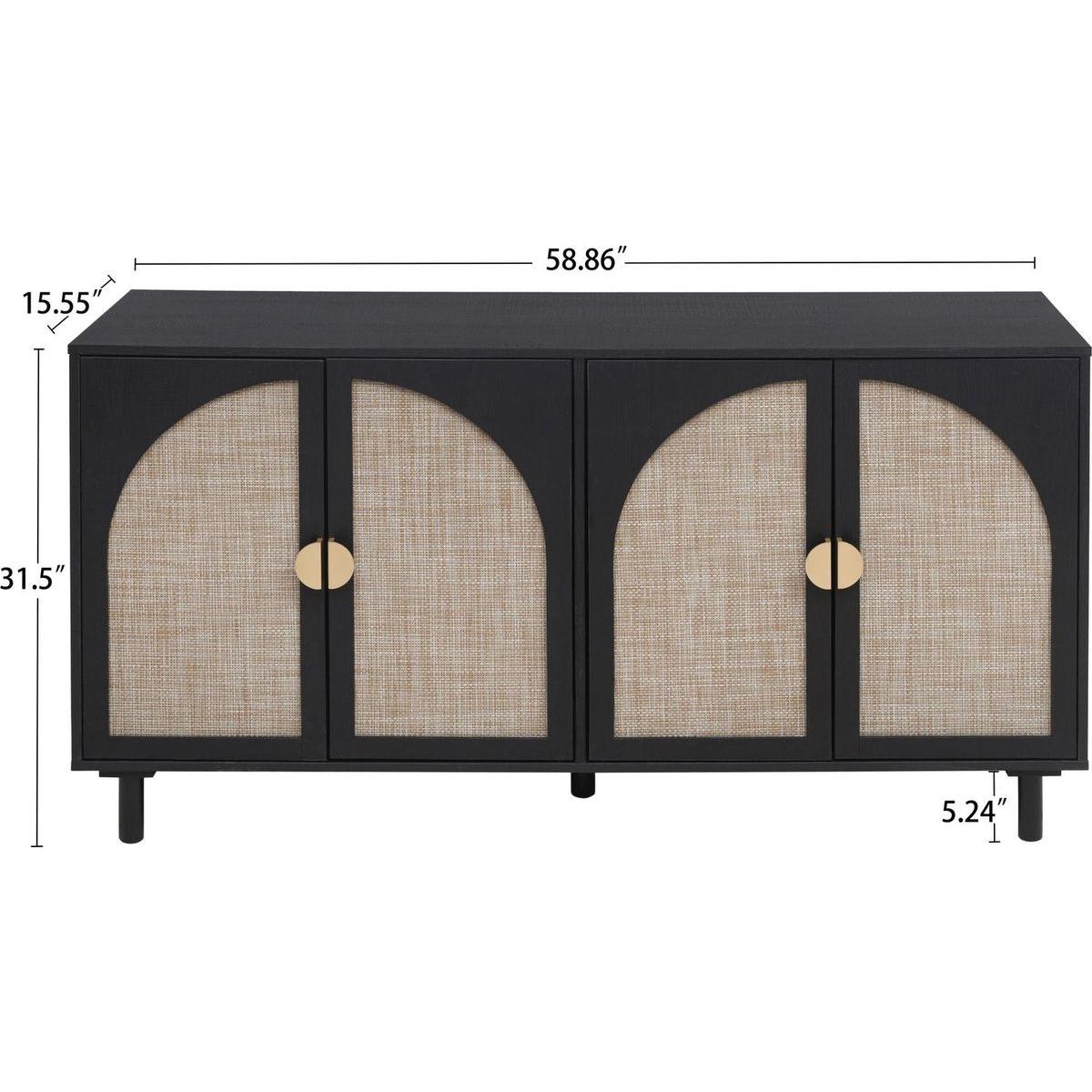 4 Door Cabinet, Suitable for Bedroom, Living Room, Study