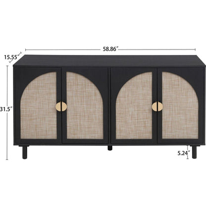 4 Door Cabinet, Suitable for Bedroom, Living Room, Study