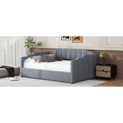Upholstered Daybed with Underneath Storage,Full Size, Gray