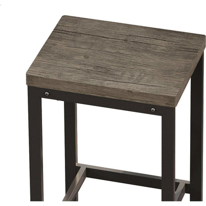 Modern Design Kitchen Dining Table, Pub Table, Long Dining Table Set with 3 Stools, Easy Assembly, Brown Gray