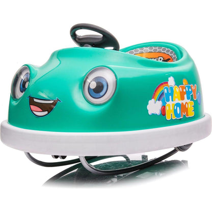 Bumper Car for Kids, 12v Dual Drive 1-6 Years Old Children's Electric Car with Pushrod Dinner Plate USB BT Music Rocking Horse Mode Anti-Collision Bumper Ride on Car