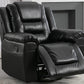 360Swivel and Rocking Home Theater Recliner Manual Recliner Chair with Wide Armrest for Living Room,Bedroom, Black