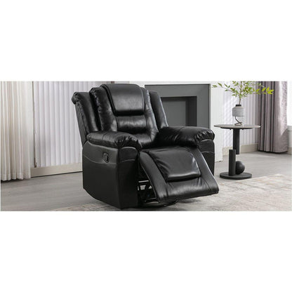 360Swivel and Rocking Home Theater Recliner Manual Recliner Chair with Wide Armrest for Living Room,Bedroom, Black