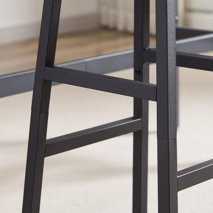 Bar Table Set with wine bottle storage rack. Rustic Brown, 47.24" L x 15.75" W x 35.43" H.