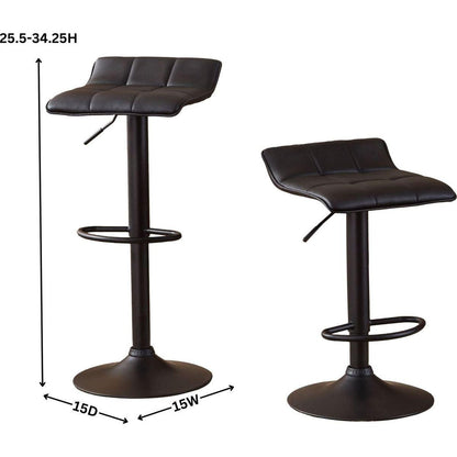 Belham Swivel Black Bonded Leather Adjustable Bar Stool, Set of 2