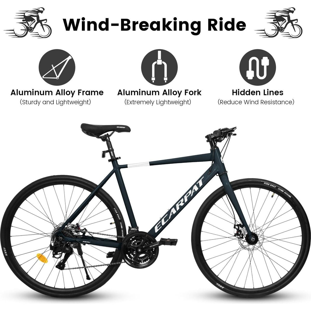 700C Road Bike 21 Speed, Suspension Fork, Disc Brakes, Men's Women's Road Bike