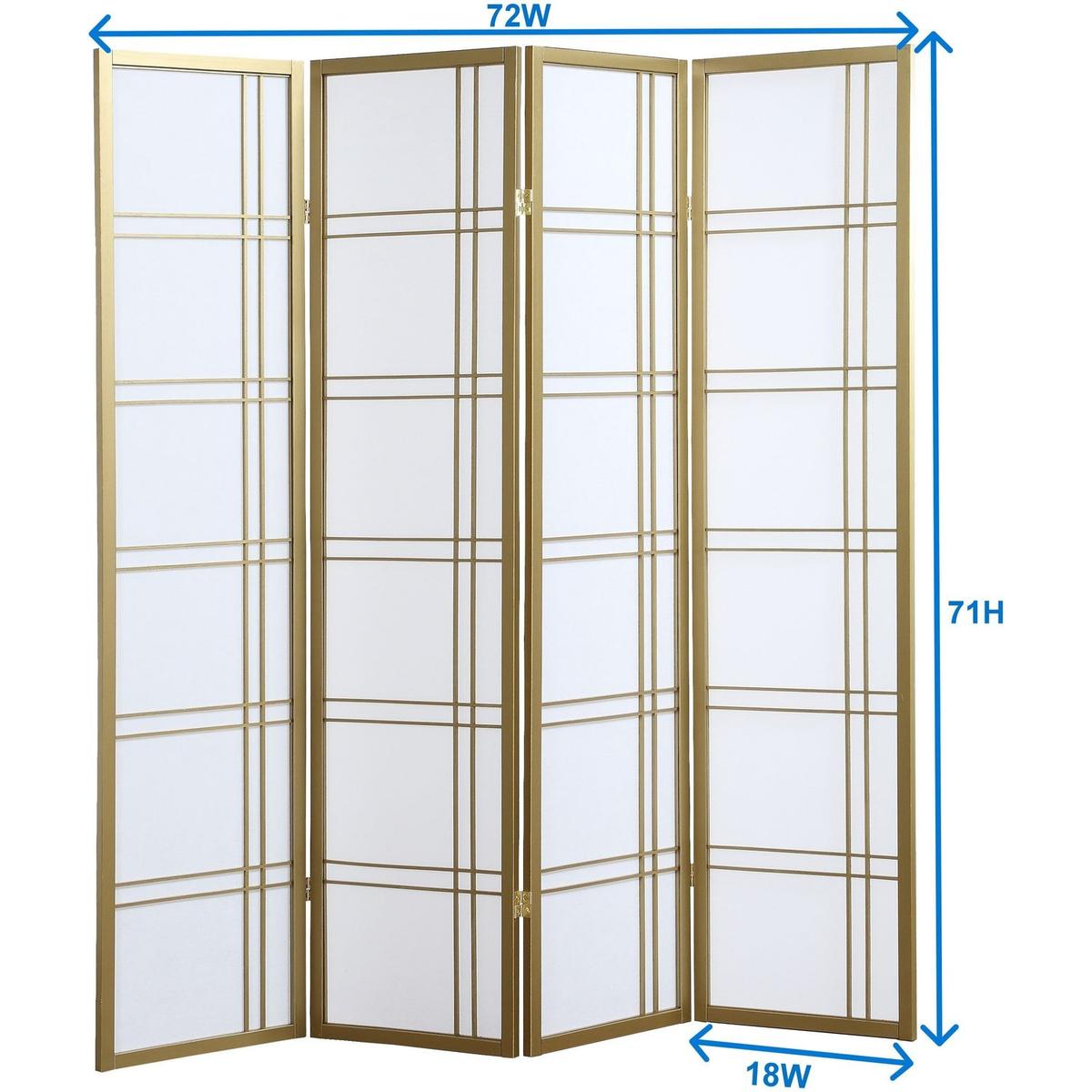 Seto 4-Panel Room Divider Screen, Gold
