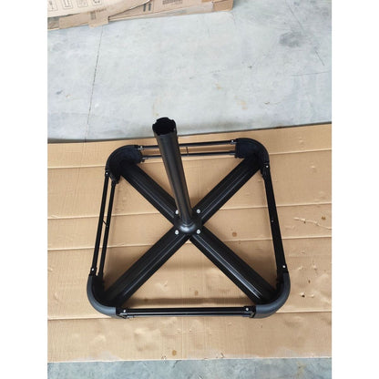 15x9ft Large Double-Sided Rectangular Outdoor Twin Patio Market Umbrella with light and base- blue